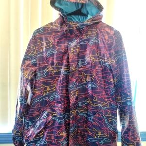 Boys Size L 12/14 Cat & Jack Raincoat blue with sharks
